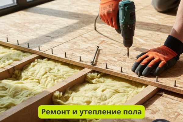 Ремонт и утепление пола фото